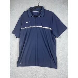 Nike Dri-Fit Men's Blue Polo Shirt With Stripe Size XL